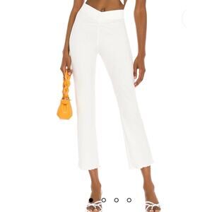 Camila Coelho Pull On Elastic Waist Ribbed Knit Sophia Pants in Ivory Size XXS